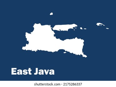 vector of East Java map in blue and white color svg