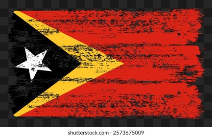 Vector East Timor flag in grunge style on transparent background