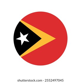 Vektor Osttimor Nationalflagge Symbol. Runde Flagge von Osttimor auf weißem Hintergrund.