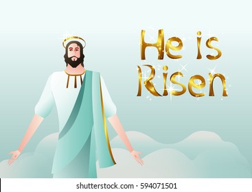 Vector Easter background, colorful Christian religious illustration, the resurrection of Jesus.