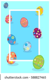 Vector Easter background with Easter eggs. Abstract background.