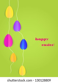 Vector Easter background or postcard with eggs.