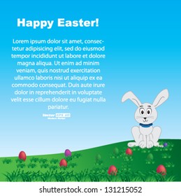 Vector Easter background/brochure design with easter bunny and eggs