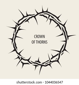 Vector Easter Banner With Black Crown Of Thorns And Words