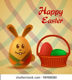 Vector Easter basket Easter bunny
