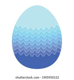 Vector Easter blue egg. Easter holiday. Color element on white background. Festive decoration. Party invitation. Decorative element. Happy easter. Tamplate.