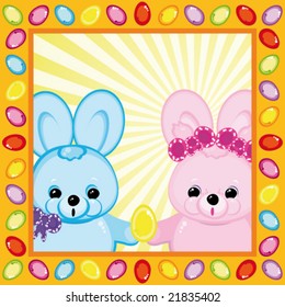 Vector Easter bunnies