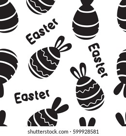 vector easter bunny egg seamless pattern
