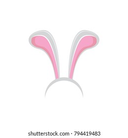 Vector easter bunny funky mask with rabbit ears isolated on white background
