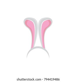Vector easter bunny funky mask with rabbit ears isolated on white background