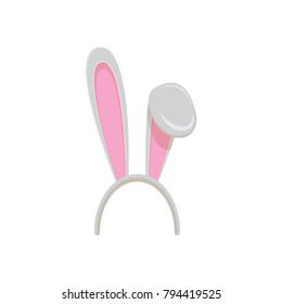 Vector easter bunny funky mask with rabbit ears isolated on white background