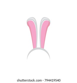 Vector easter bunny funky mask with rabbit ears isolated on white background