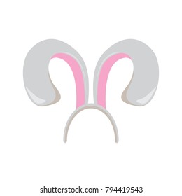 Vector easter bunny funky mask with rabbit ears isolated on white background
