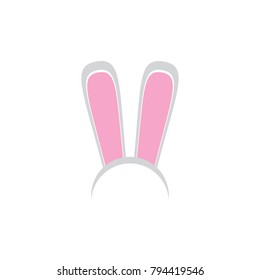 Vector easter bunny funky mask with rabbit ears isolated on white background