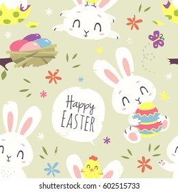 vector easter bunny seamless pattern 