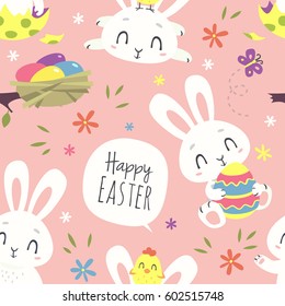 vector easter bunny seamless pattern 