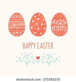 Vector Easter card design with eggs.