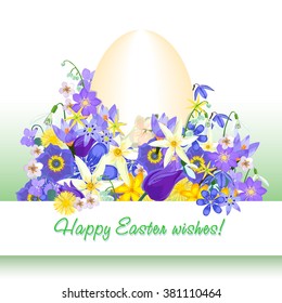 Vector Easter card with flowers