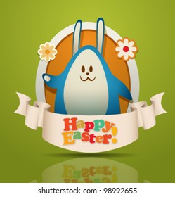 Vector Easter card. Green,