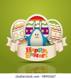 Vector Easter card. Green,