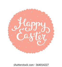 Vector easter card with handdrawn lettering on white background for design greeting cards
