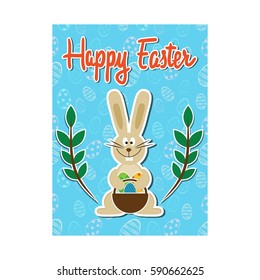 Vector Easter card. Vector illustration. Easter bunny.