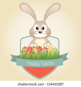 Vector easter card with many graphical elements