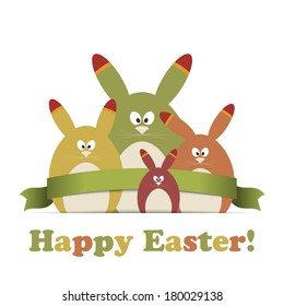 Vector easter card with rabbit