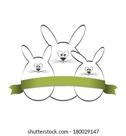Vector easter card with rabbit