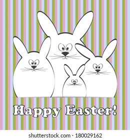 Vector easter card with rabbit