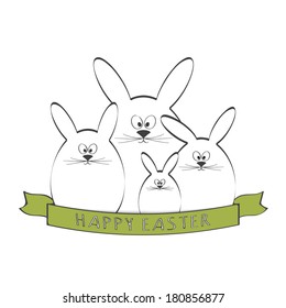 Vector easter card with rabbit