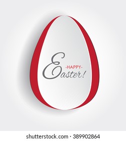Vector easter card set. Simple flat white egg shape with beveled edges .Background or symbol with cut out element. Festive modern idea. Creative concept. Template collection for poster, banner