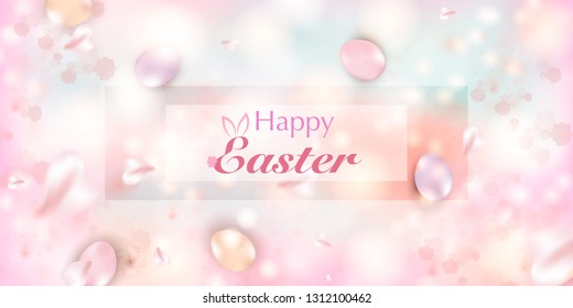  Vector easter card. Soft pastel bright colored calm abstract background for for Easter. Watercolor texture paper effect.