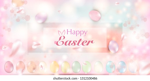  Vector easter card. Soft pastel bright colored calm abstract background for for Easter. Watercolor texture paper effect.