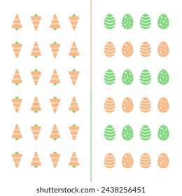Vector Easter Carrot Eggs Seamless Pattern