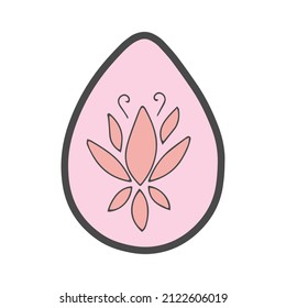 Vector easter colorful egg isolated illustration. Traditional spring holiday clipart for greeting cards, decoration for egg hunt, posters and banners