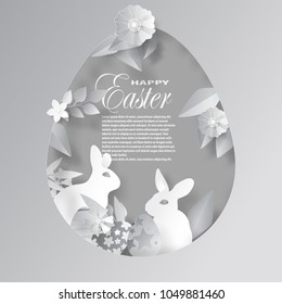 Vector easter day paper cut.for background design, illustration and greeting card.