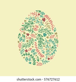 Vector easter decor egg. Card decor design