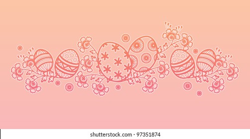 A vector Easter decorative design for a horizontal layout