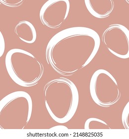 Vector. Easter design with hand drawn brush strokes, pastel color eggs. Modern minimalist style. Seamless pattern, background for a postcard, banner, brochure, poster and other promotional products.