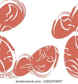 Image vectorielle. Conception de Pâques avec touches de brosse dessinées à la main, oeufs aux couleurs pastel. Style minimaliste moderne. Motif harmonieux, arrière-plan pour une carte postale, une bannière, une brochure, une affiche et d'autres produits promotionnels.