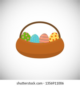 Vector Easter egg basket icon. Spring design element. Can be used for design, decoration. EPS10