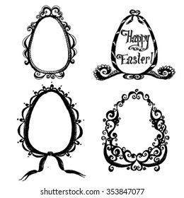 Vector easter egg frames