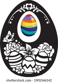 Vector easter egg for holiday, postcard