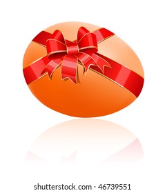 Vector. Easter egg with red ribbon.