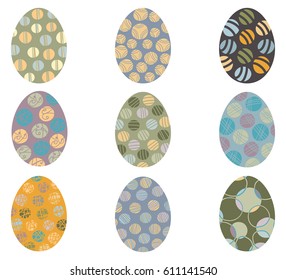 Vector Easter eggs with abstract patterns