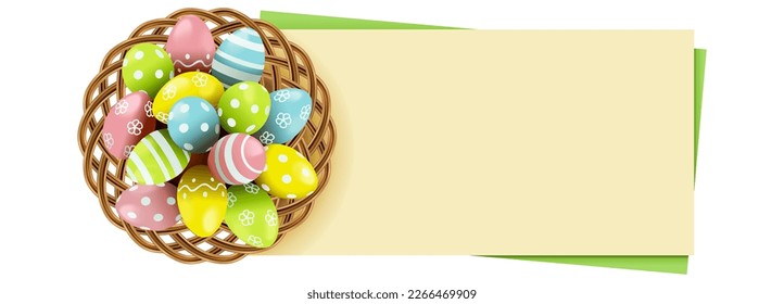 Vector Easter Eggs Concept with Stickers isolated on white background