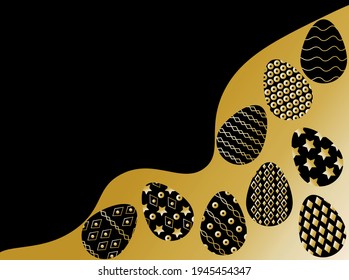vector easter eggs. flat image of a set of easter eggs. painted eggs for easter holiday
