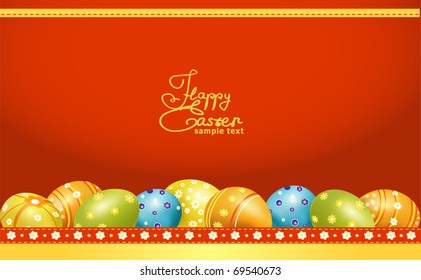 vector Easter eggs with floral patterns