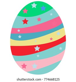 Vector Easter eggs illustration, flat design